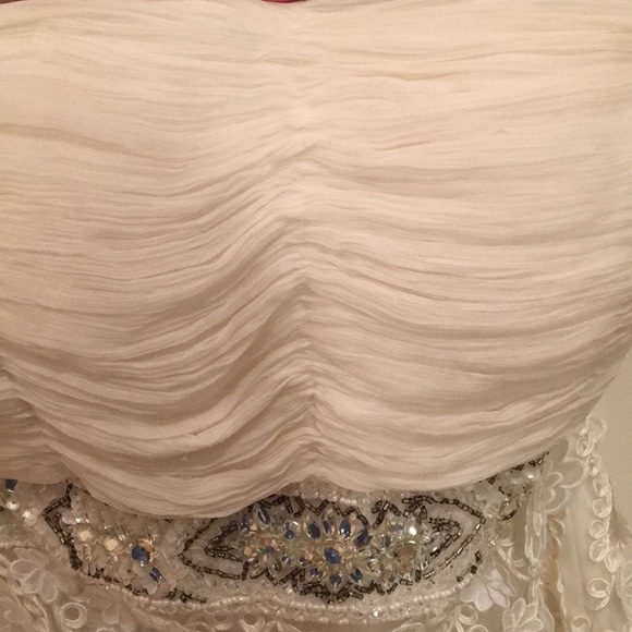 Sue Wong nocturne white strapless dress - Picture 7 of 10